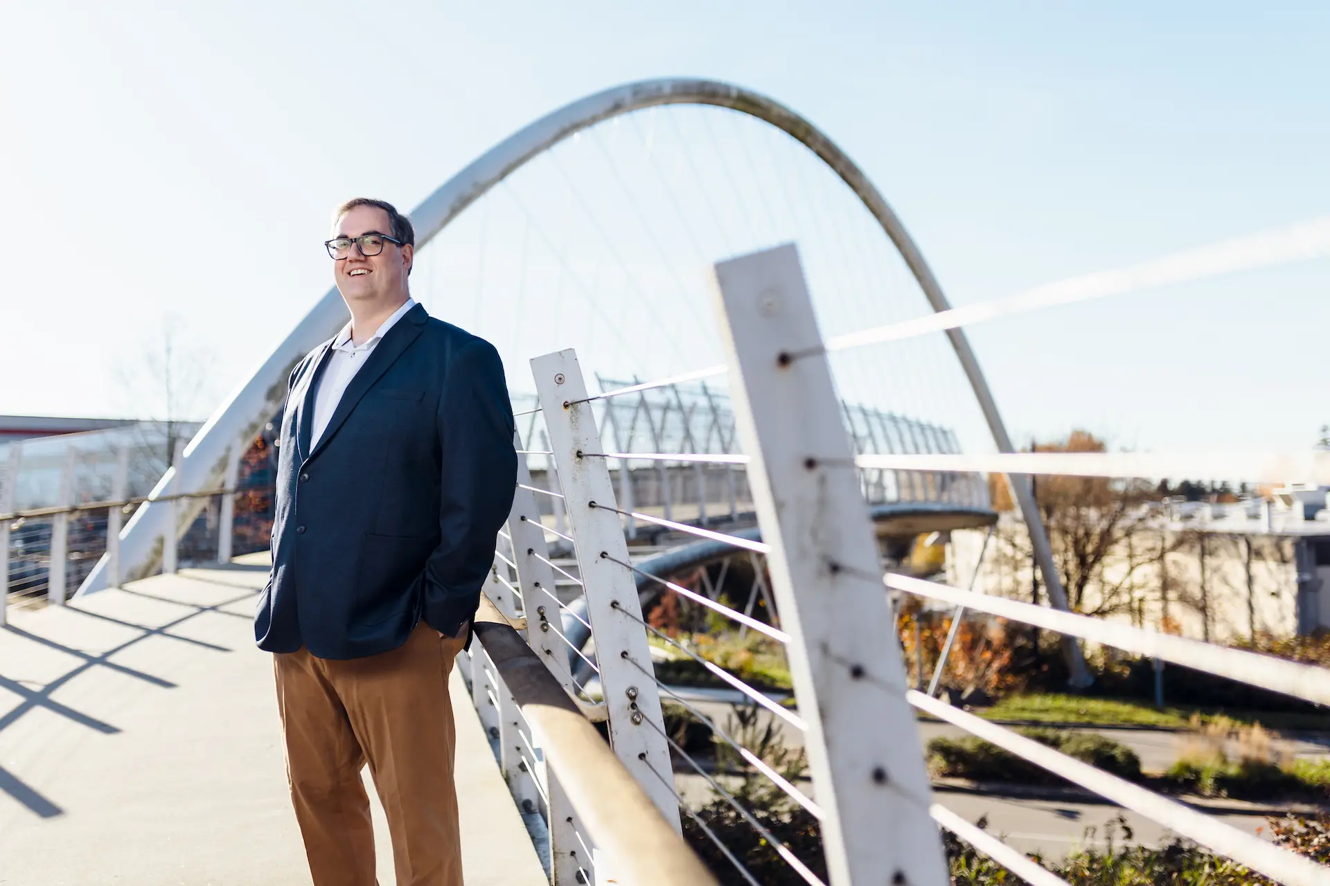 Jesse McDowel standing outside in the sun.